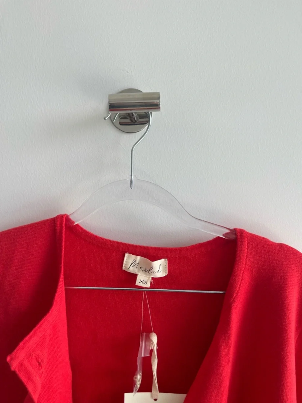 Marled Red Women's Cardigan Jacket - Classic Button Front - Picture 2 of 6